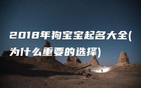 2018年狗宝宝起名大全(为什么重要的选择)