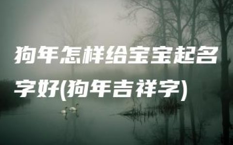 狗年怎样给宝宝起名字好(狗年吉祥字)