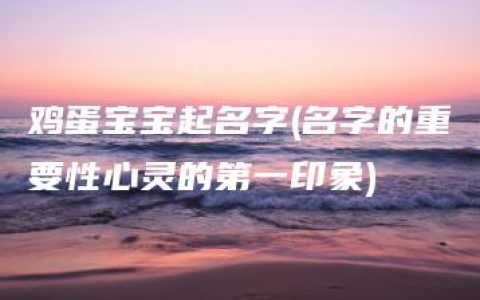 鸡蛋宝宝起名字(名字的重要性心灵的第一印象)