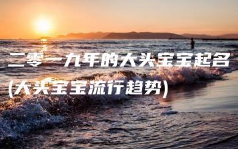 二零一九年的大头宝宝起名(大头宝宝流行趋势)