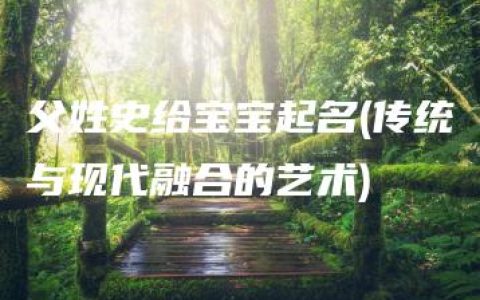 父姓史给宝宝起名(传统与现代融合的艺术)