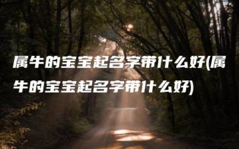 属牛的宝宝起名字带什么好(属牛的宝宝起名字带什么好)