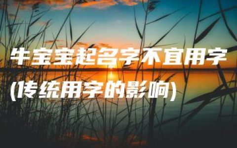 牛宝宝起名字不宜用字(传统用字的影响)