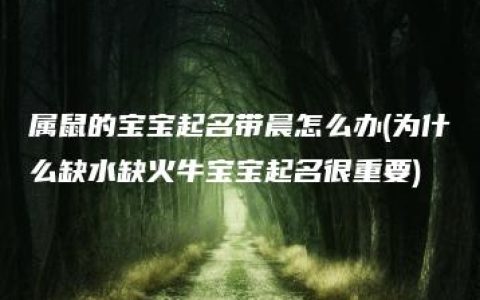 属鼠的宝宝起名带晨怎么办(为什么缺水缺火牛宝宝起名很重要)