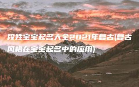 段姓宝宝起名大全2021年复古(复古风格在宝宝起名中的应用)