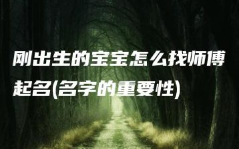 刚出生的宝宝怎么找师傅起名(名字的重要性)