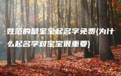 姓范的鼠宝宝起名字免费(为什么起名字对宝宝很重要)