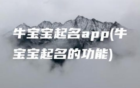 牛宝宝起名app(牛宝宝起名的功能)