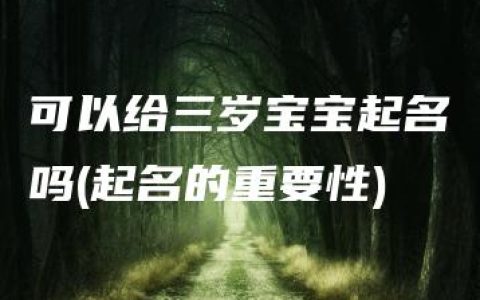 可以给三岁宝宝起名吗(起名的重要性)