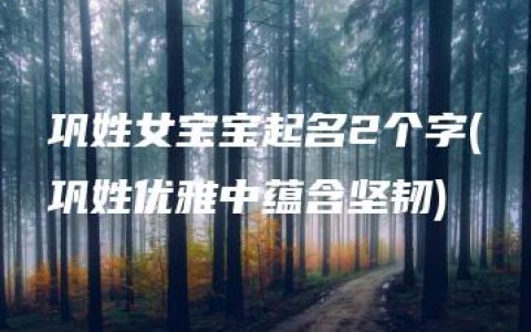 巩姓女宝宝起名2个字(巩姓优雅中蕴含坚韧)