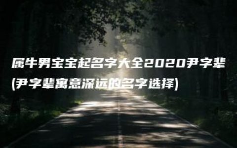 属牛男宝宝起名字大全2020尹字辈(尹字辈寓意深远的名字选择)