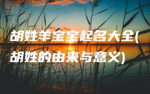 胡姓羊宝宝起名大全(胡姓的由来与意义)