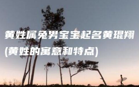 黄姓属兔男宝宝起名黄琨翔(黄姓的寓意和特点)