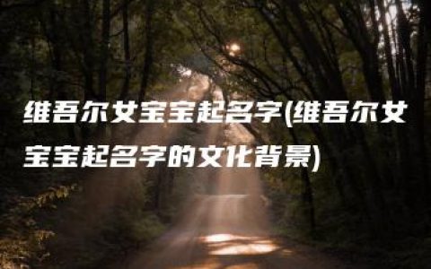 维吾尔女宝宝起名字(维吾尔女宝宝起名字的文化背景)