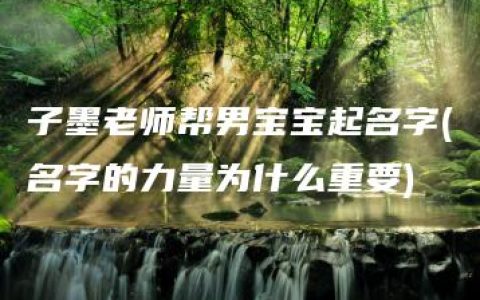 子墨老师帮男宝宝起名字(名字的力量为什么重要)