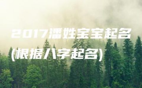 2017潘姓宝宝起名(根据八字起名)