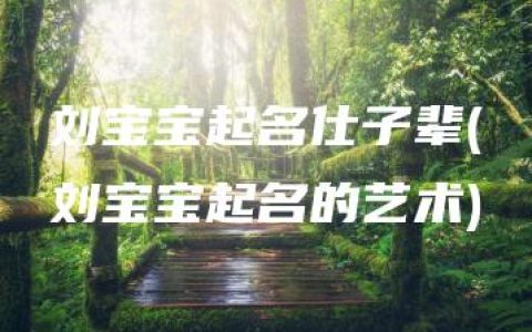 刘宝宝起名仕子辈(刘宝宝起名的艺术)