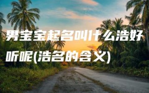 男宝宝起名叫什么浩好听呢(浩名的含义)