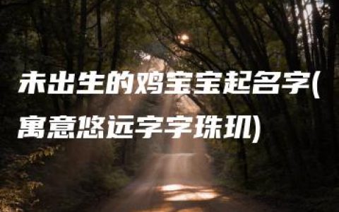 未出生的鸡宝宝起名字(寓意悠远字字珠玑)