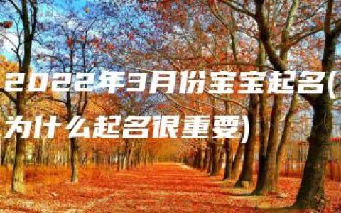 2022年3月份宝宝起名(为什么起名很重要)