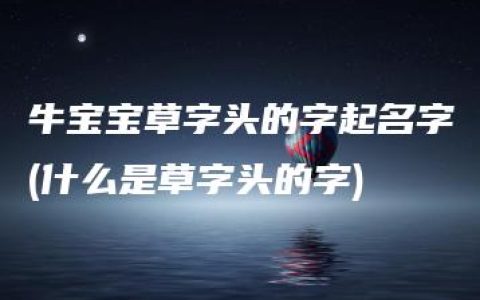 牛宝宝草字头的字起名字(什么是草字头的字)