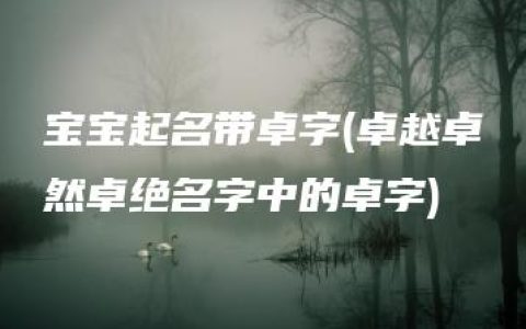 宝宝起名带卓字(卓越卓然卓绝名字中的卓字)