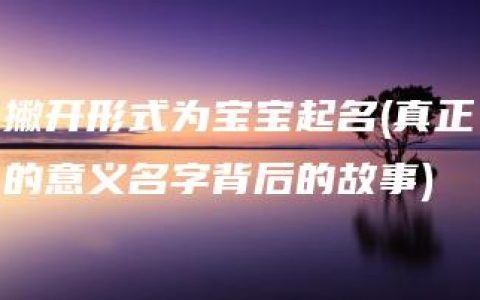 撇开形式为宝宝起名(真正的意义名字背后的故事)