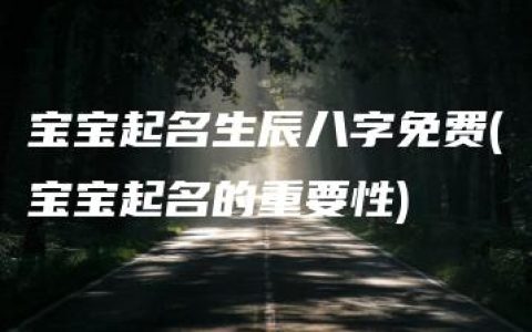 宝宝起名生辰八字免费(宝宝起名的重要性)