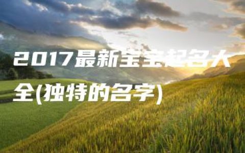 2017最新宝宝起名大全(独特的名字)