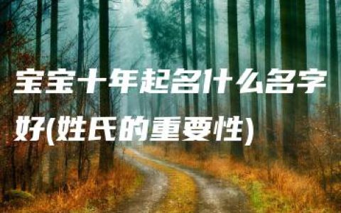 宝宝十年起名什么名字好(姓氏的重要性)