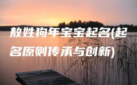 敖姓狗年宝宝起名(起名原则传承与创新)