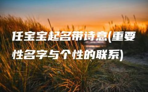 任宝宝起名带诗意(重要性名字与个性的联系)