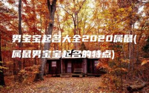 男宝宝起名大全2020属鼠(属鼠男宝宝起名的特点)