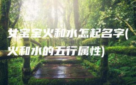 女宝宝火和水怎起名字(火和水的五行属性)