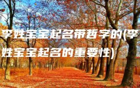 李姓宝宝起名带哲字的(李姓宝宝起名的重要性)