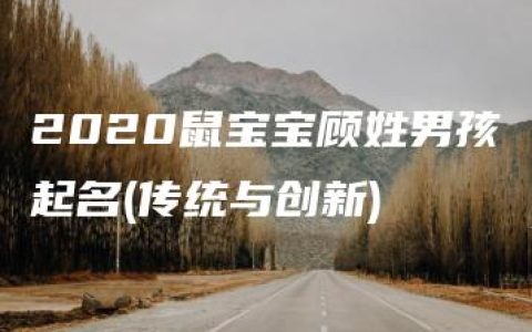 2020鼠宝宝顾姓男孩起名(传统与创新)