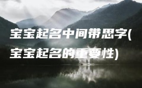 宝宝起名中间带思字(宝宝起名的重要性)