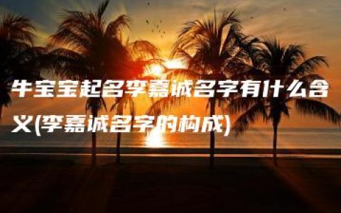 牛宝宝起名李嘉诚名字有什么含义(李嘉诚名字的构成)