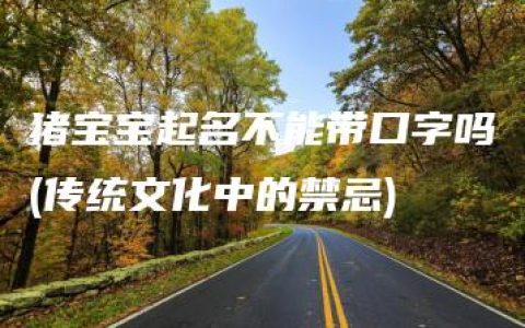 猪宝宝起名不能带口字吗(传统文化中的禁忌)