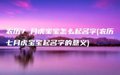 农历7 月虎宝宝怎么起名字(农历七月虎宝宝起名字的意义)