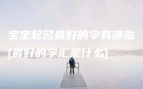 宝宝起名最好的字有哪些(最好的字汇是什么)