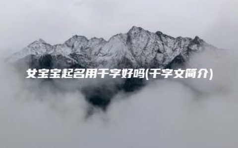 女宝宝起名用千字好吗(千字文简介)