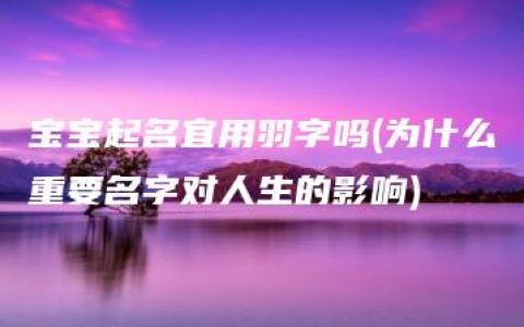 宝宝起名宜用羽字吗(为什么重要名字对人生的影响)