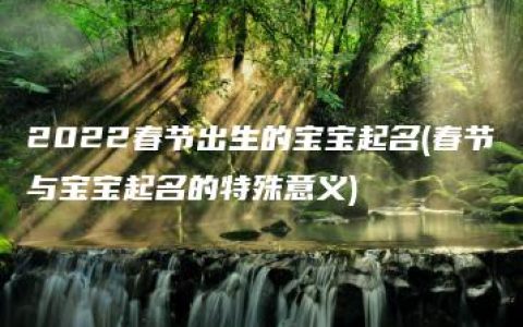 2022春节出生的宝宝起名(春节与宝宝起名的特殊意义)