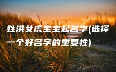 姓洪女虎宝宝起名字(选择一个好名字的重要性)