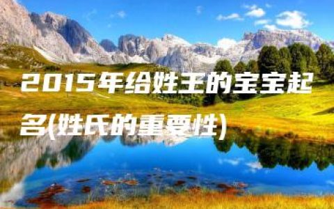 2015年给姓王的宝宝起名(姓氏的重要性)