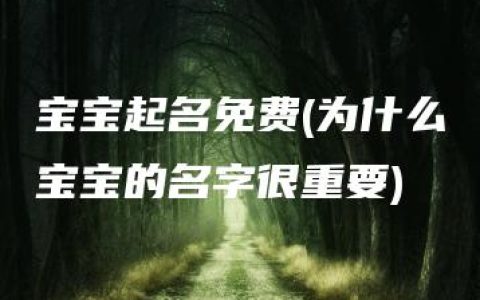 宝宝起名免费(为什么宝宝的名字很重要)