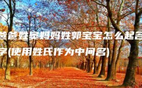 爸爸姓窦妈妈姓郭宝宝怎么起名字(使用姓氏作为中间名)