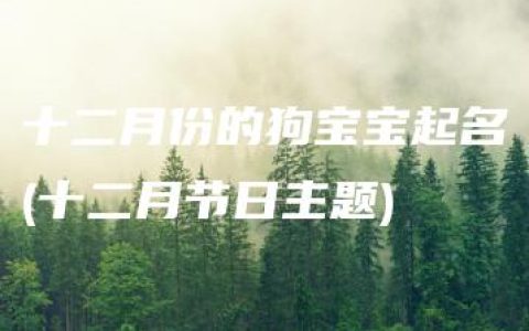 十二月份的狗宝宝起名(十二月节日主题)