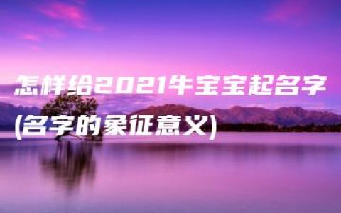 怎样给2021牛宝宝起名字(名字的象征意义)